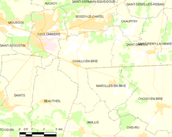 Map commune FR insee code 77070